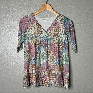 Roller Rabbit top Silk Blend girls size 8 NWT Babydoll tunic patchwork